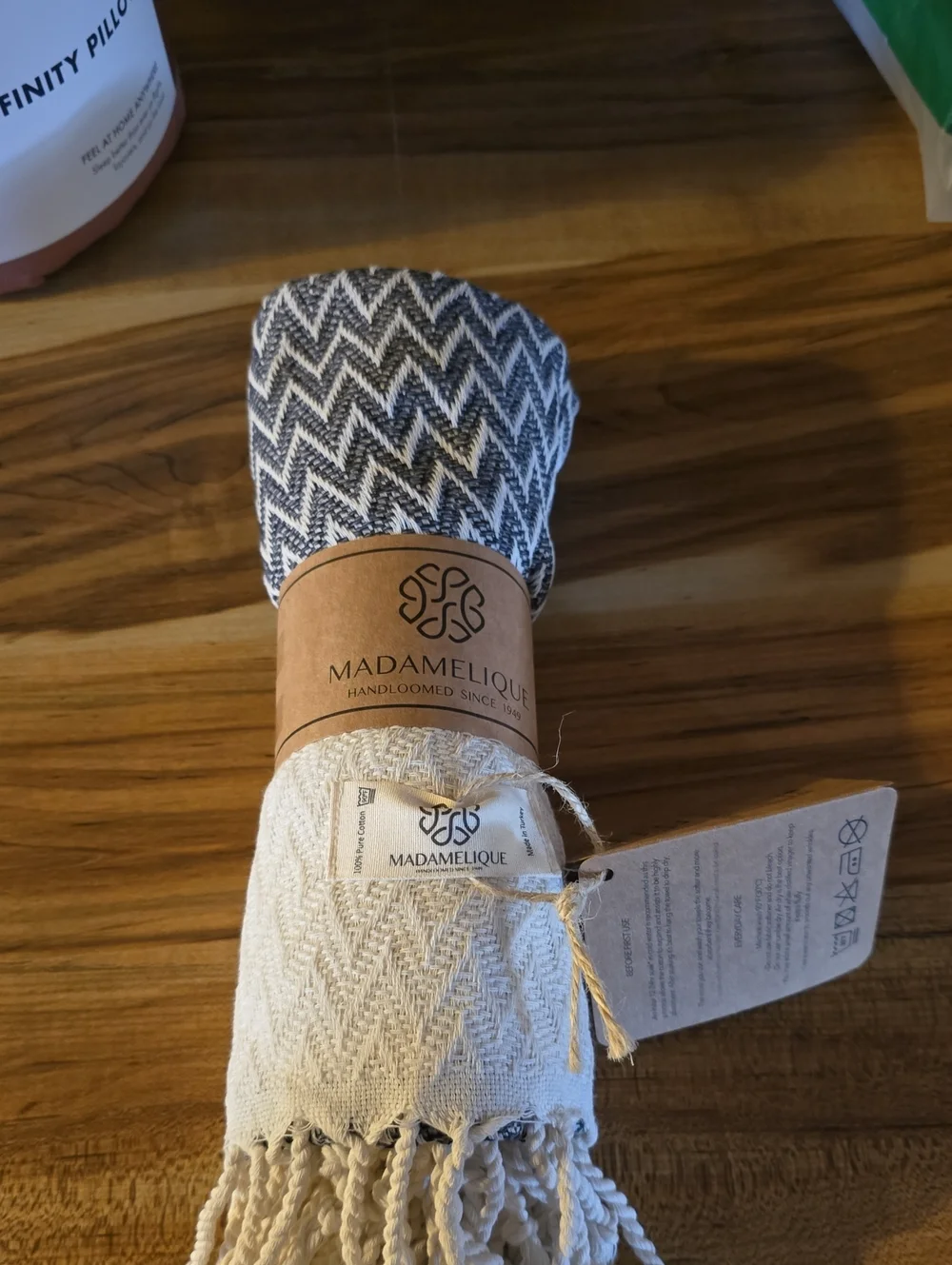 Blue and Cream Chevron Turkish Beach Towel